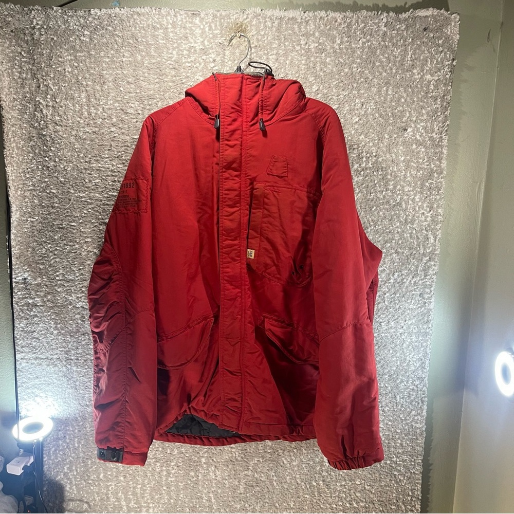 Vintage A&F Abercrombie Fitch Parka Jacket XL Red Hooded AF1892 M770-5